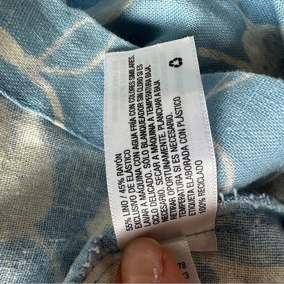 New NWOT A New Day Linen Maxi Dress Blue Floral XS - Picture 6 of 8